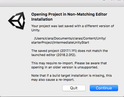 Popup message about non-matching editors