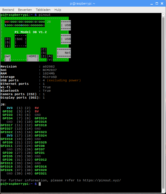 Pi Code Terminal pinout